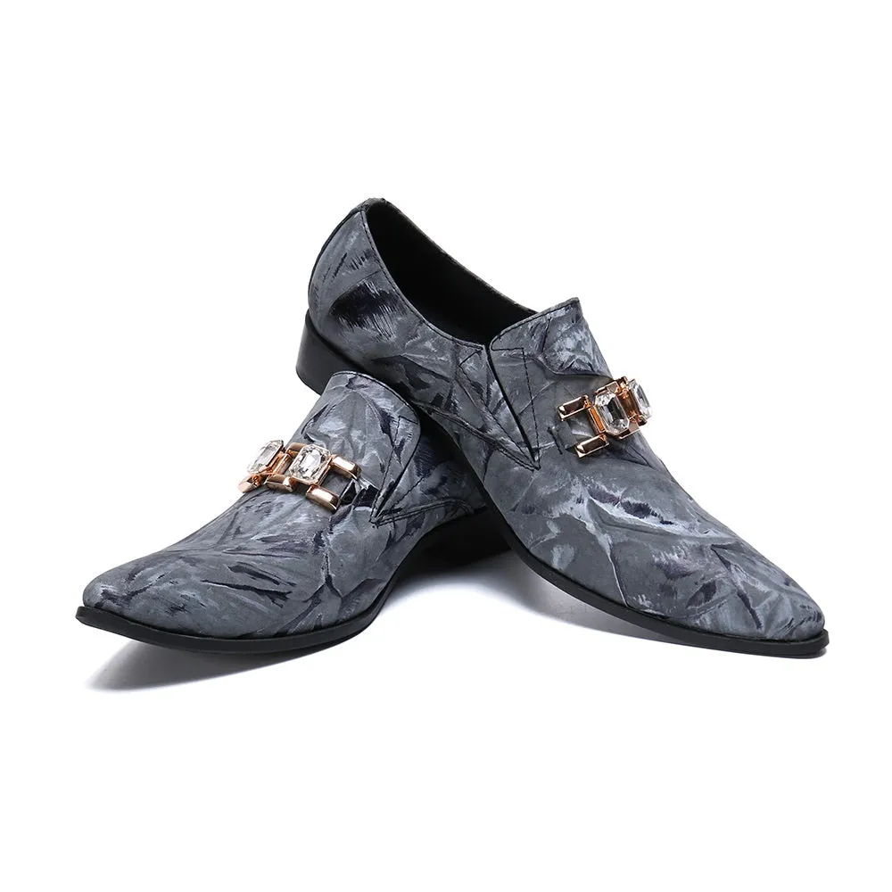 Men Decoration Slip On Formal Shoes