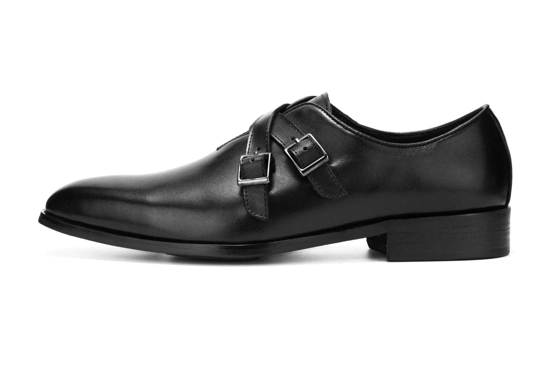 Men Pointed Toe Monk Strap Formal Shoes