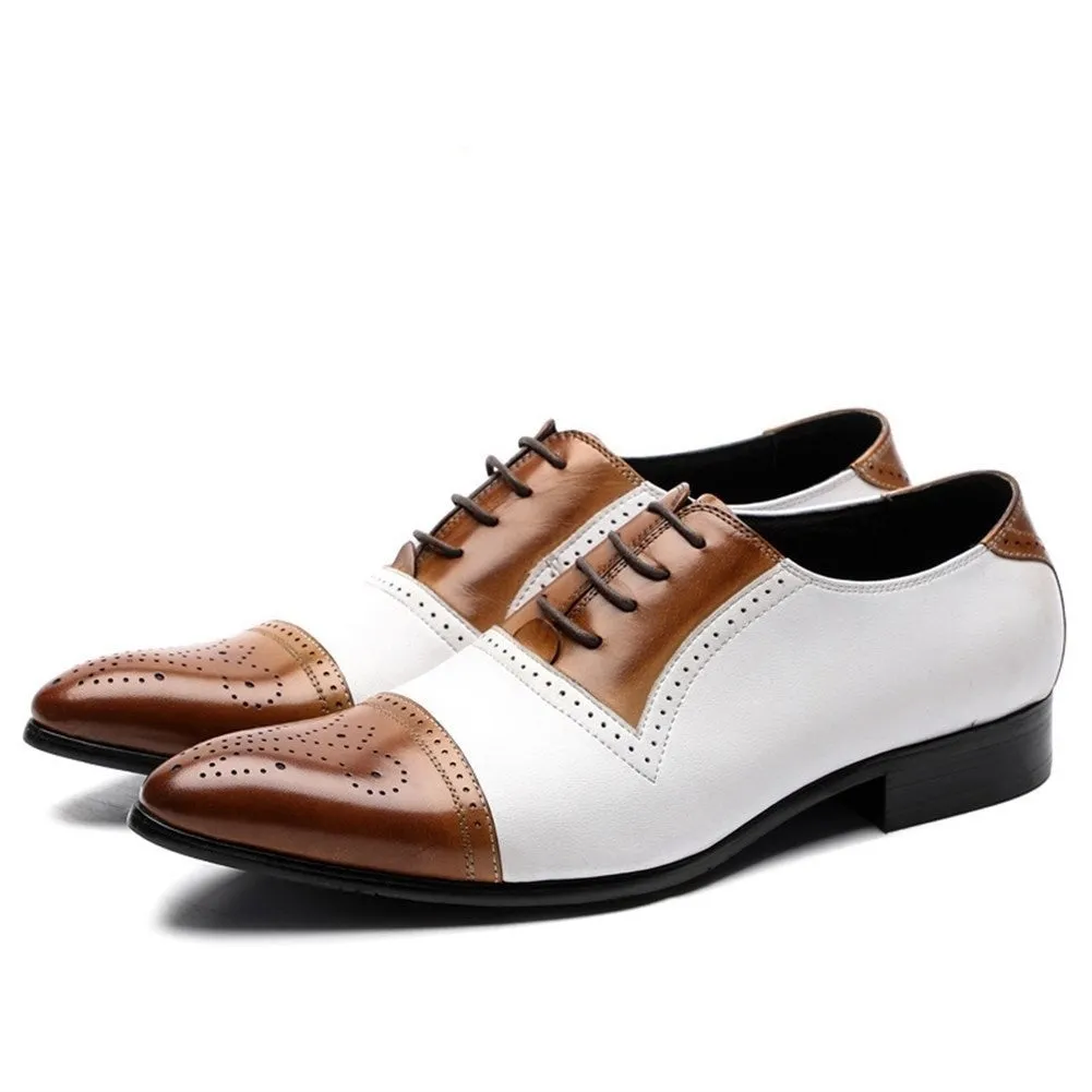 Men Tow Tones Lace Up Derby Oxford Shoes