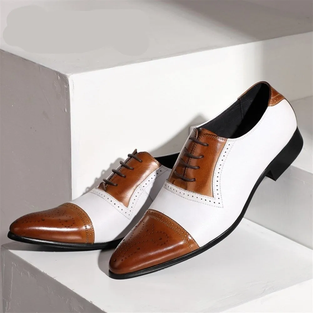 Men Tow Tones Lace Up Derby Oxford Shoes