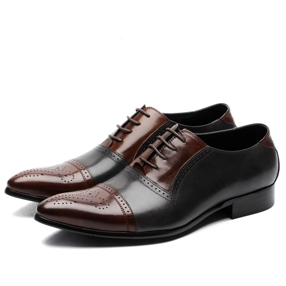 Men Tow Tones Lace Up Derby Oxford Shoes