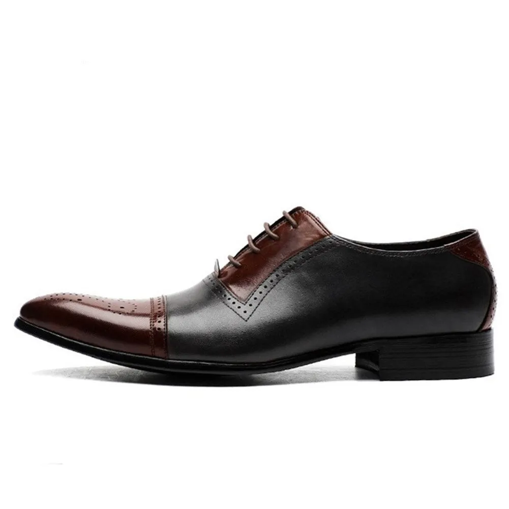 Men Tow Tones Lace Up Derby Oxford Shoes