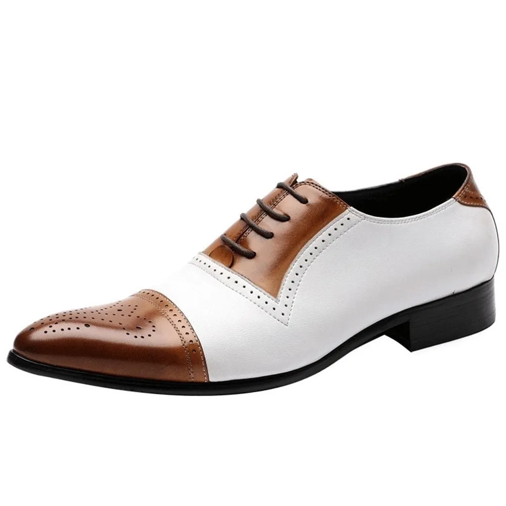 Men Tow Tones Lace Up Derby Oxford Shoes