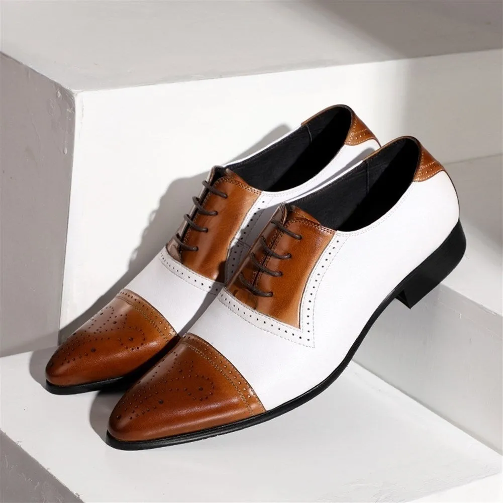 Men Tow Tones Lace Up Derby Oxford Shoes