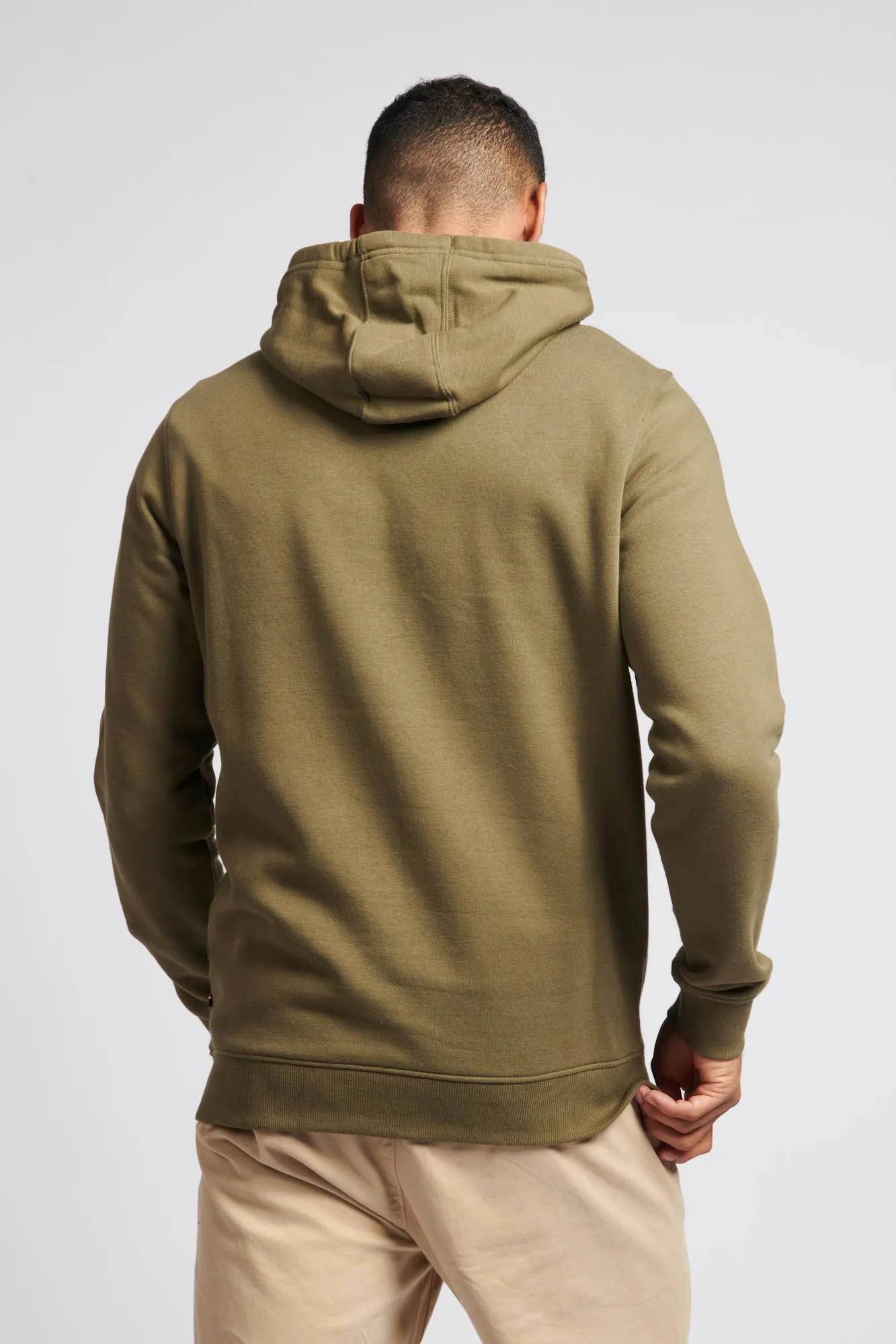 Mens Rider Brush Back Hoodie in Burnt Olive