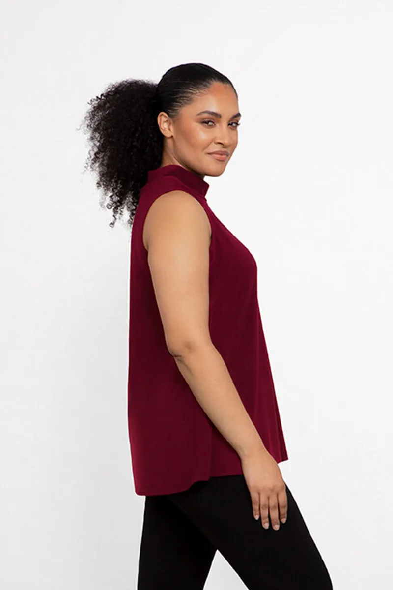 Mock Neck Tank | Pomegranate