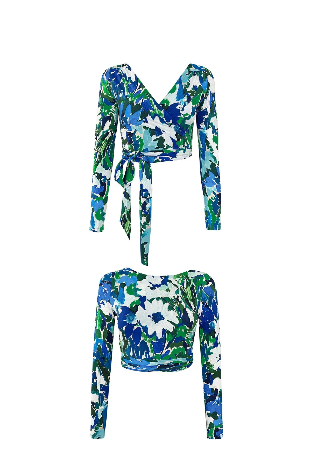 Monet Print Long Sleeve Swim Wrap Top - Limited Edition