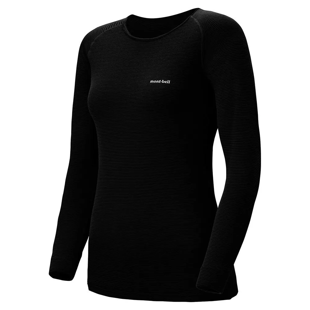 Montbell Base Layer Women's ZEO-LINE Expedition Weight Round Neck Long Sleeve Crew Black 1107713