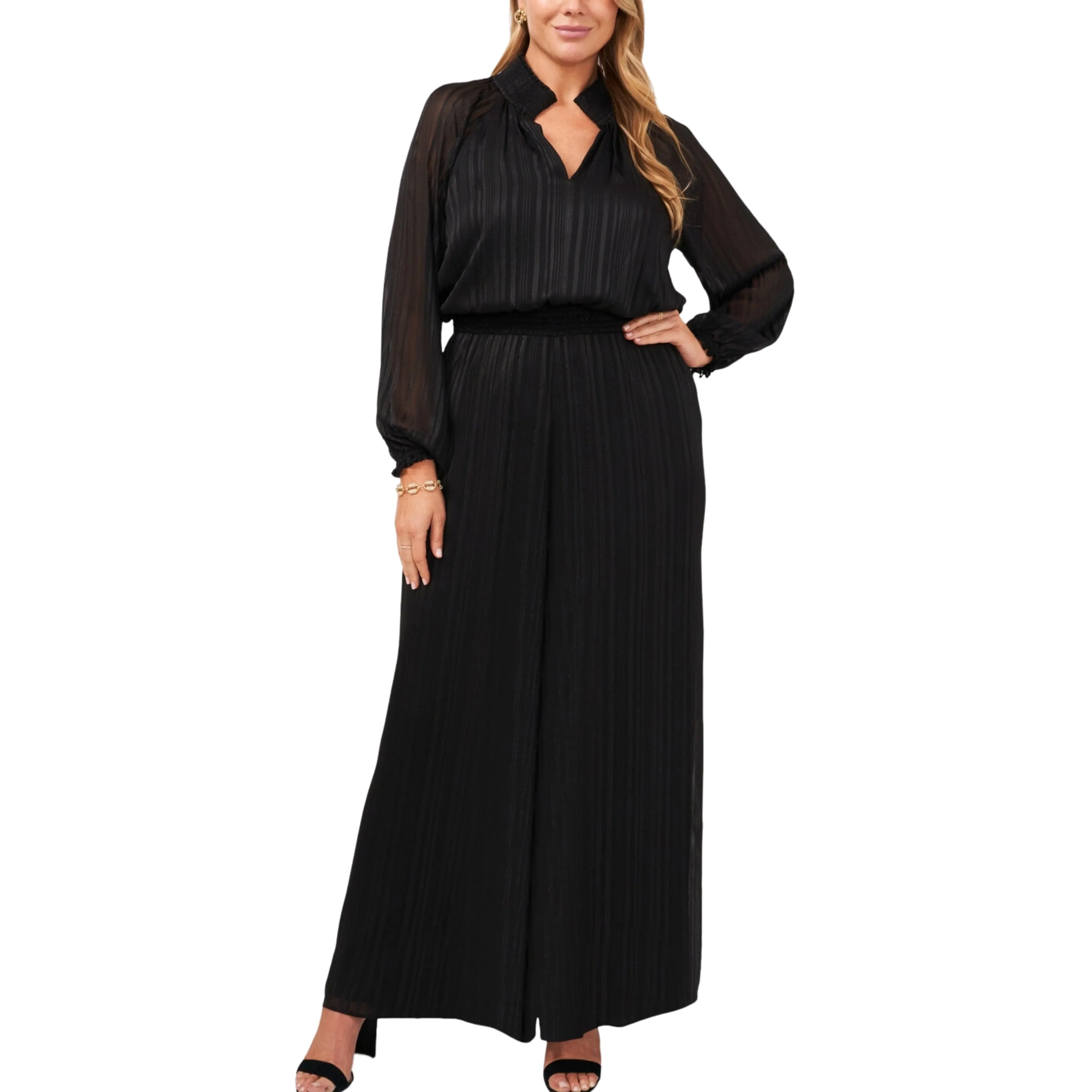 MSK - Wide Leg V-Neck Jumpsuit