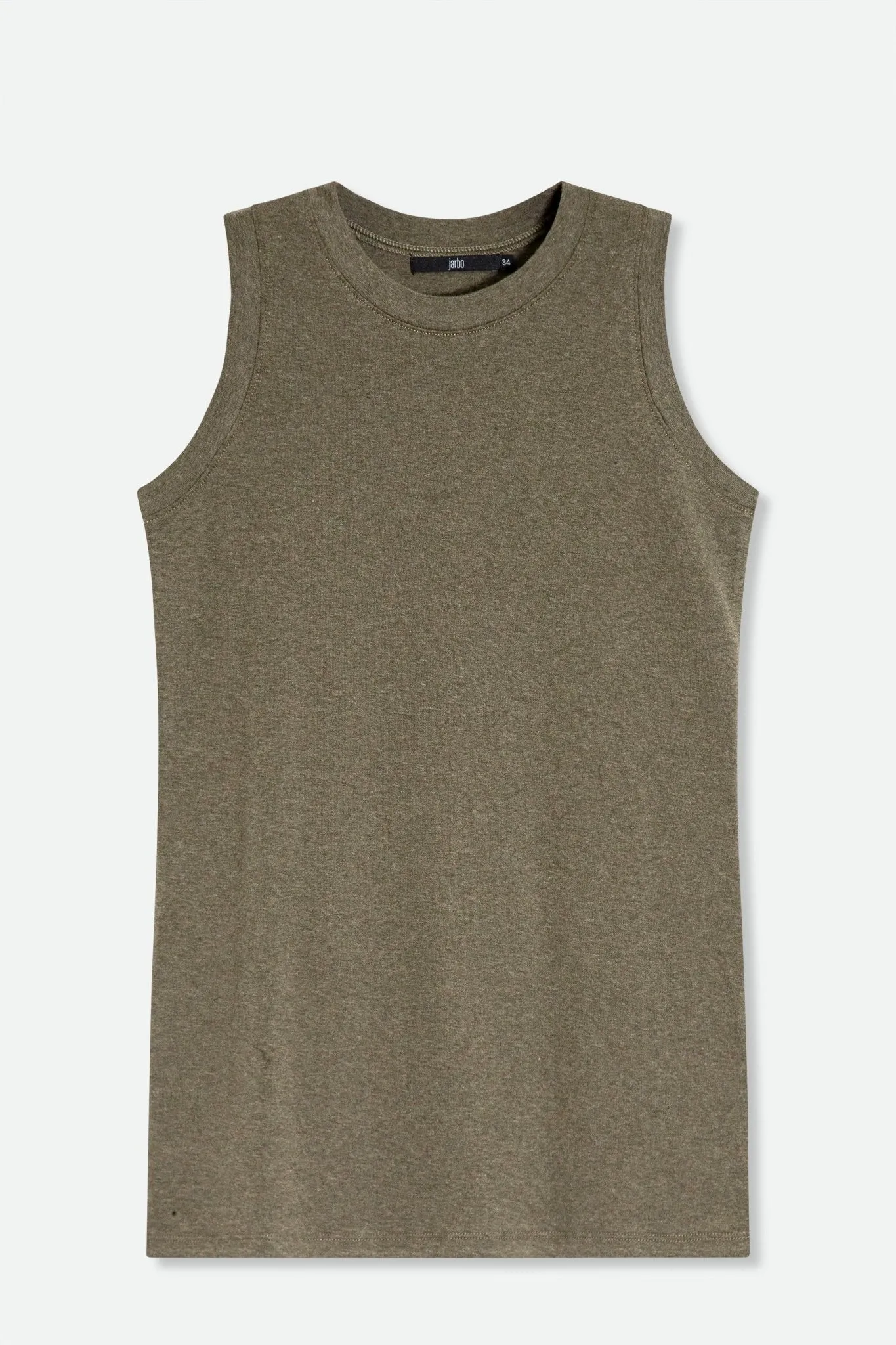 MUSCLE TANK IN HEATHERED PIMA STRETCH