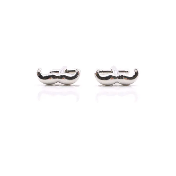 Mustache SIlver Cufflinks