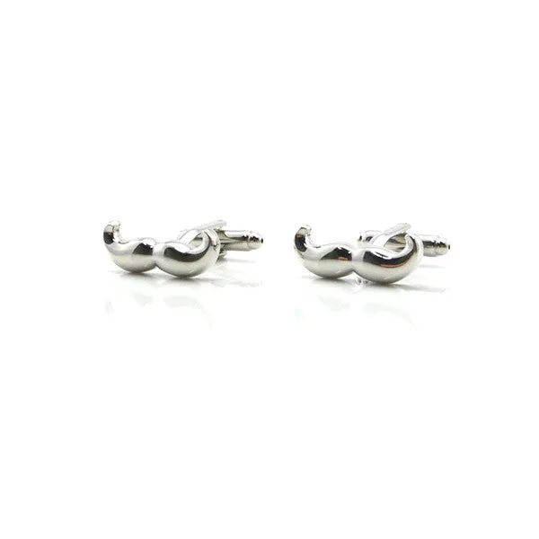 Mustache SIlver Cufflinks