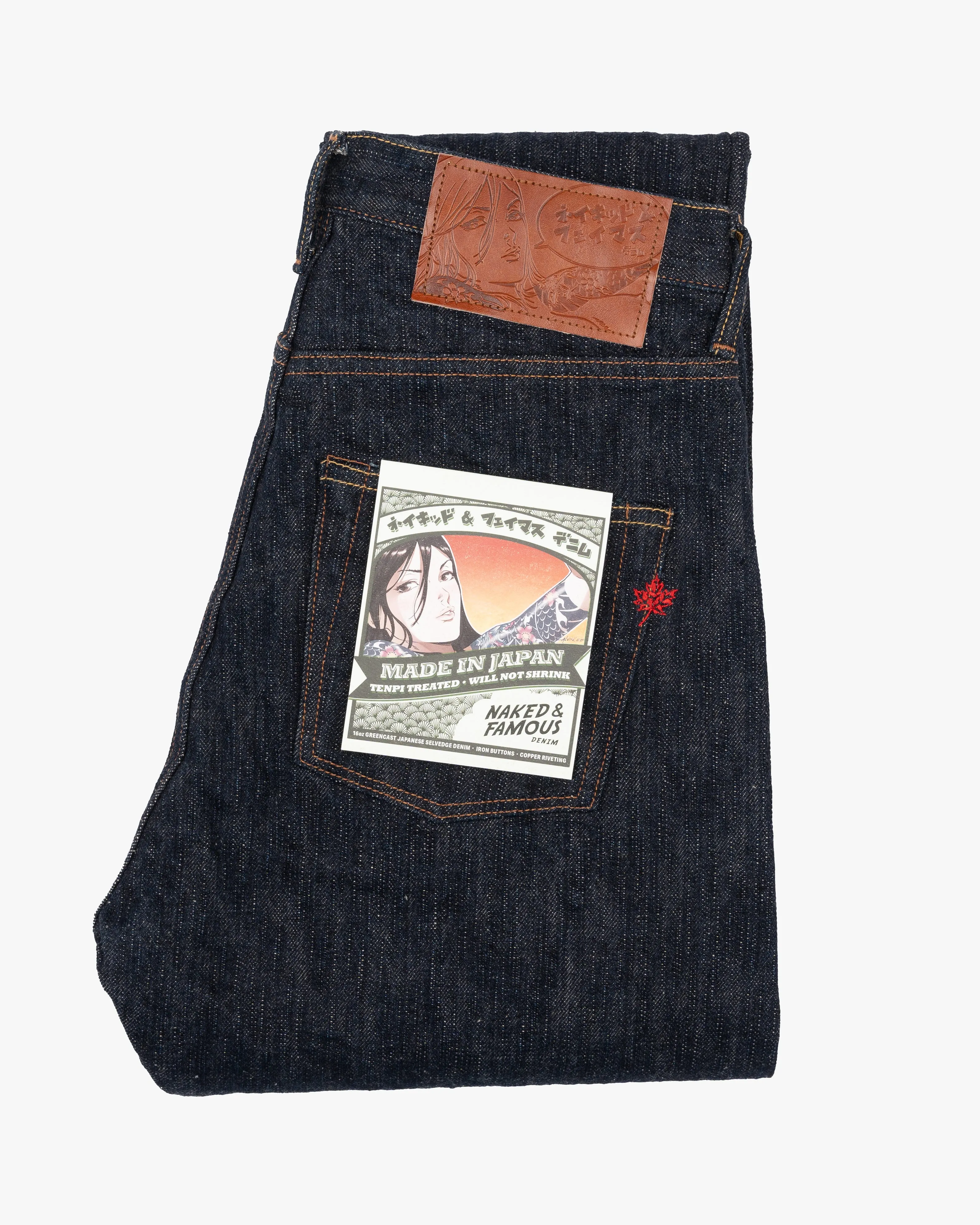 Naked & Famous Denim Easy Guy Relaxed Tapered Mens Jeans - MIJ12 Aomidori Selvedge