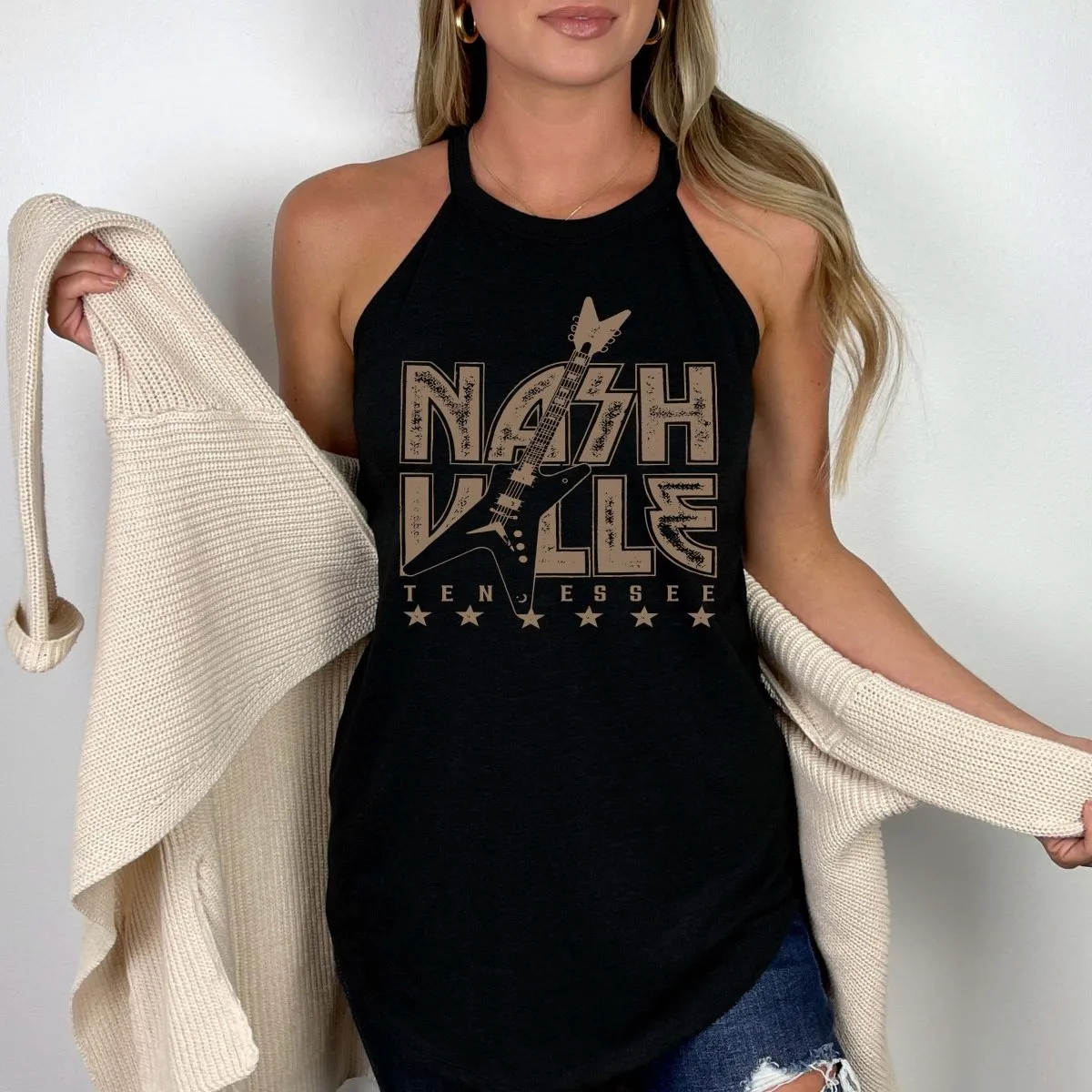 Nashville Tennessee Guitar High Neck Tank