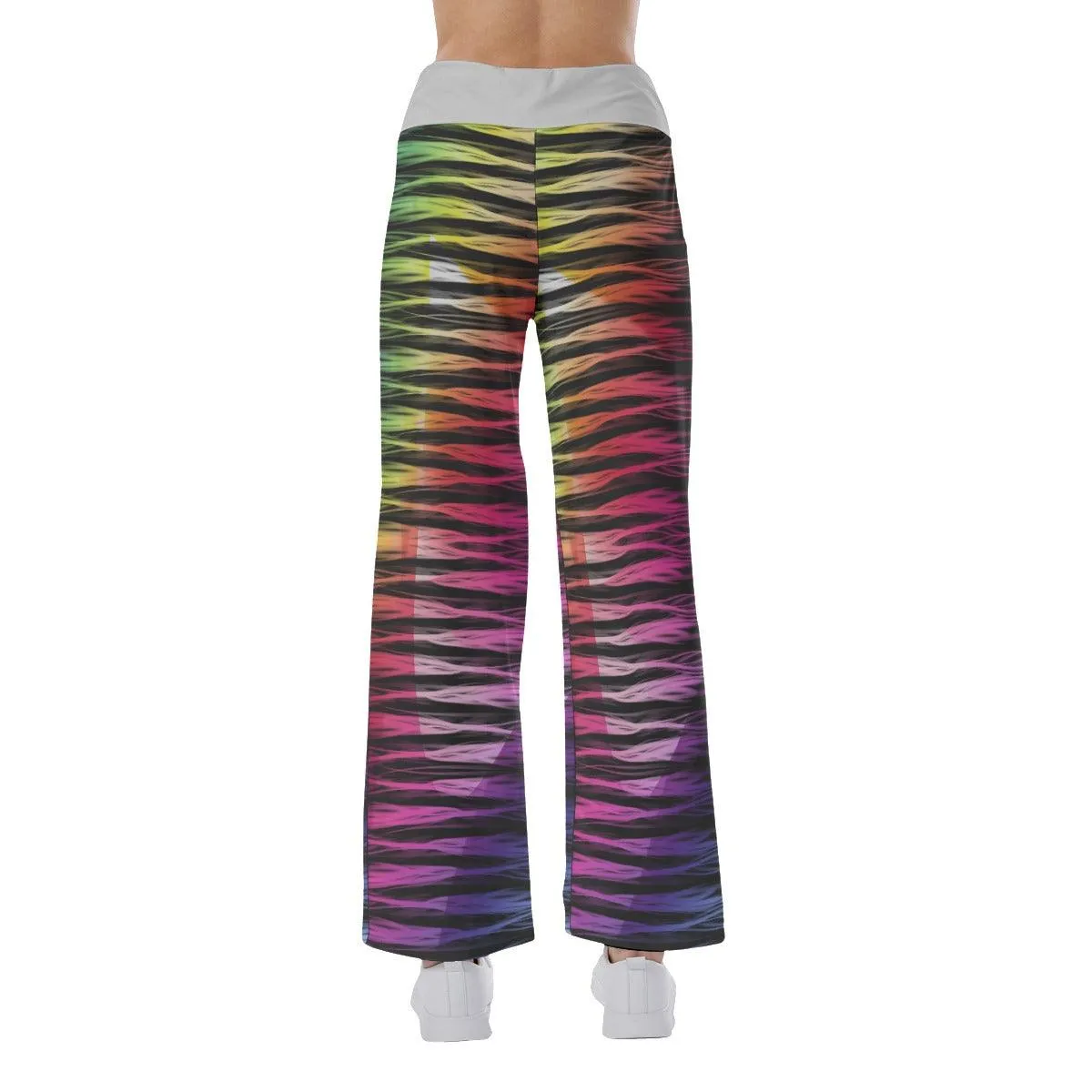 Nightmare Skull Butterfly Rainbow High-waisted Wide Leg Pants