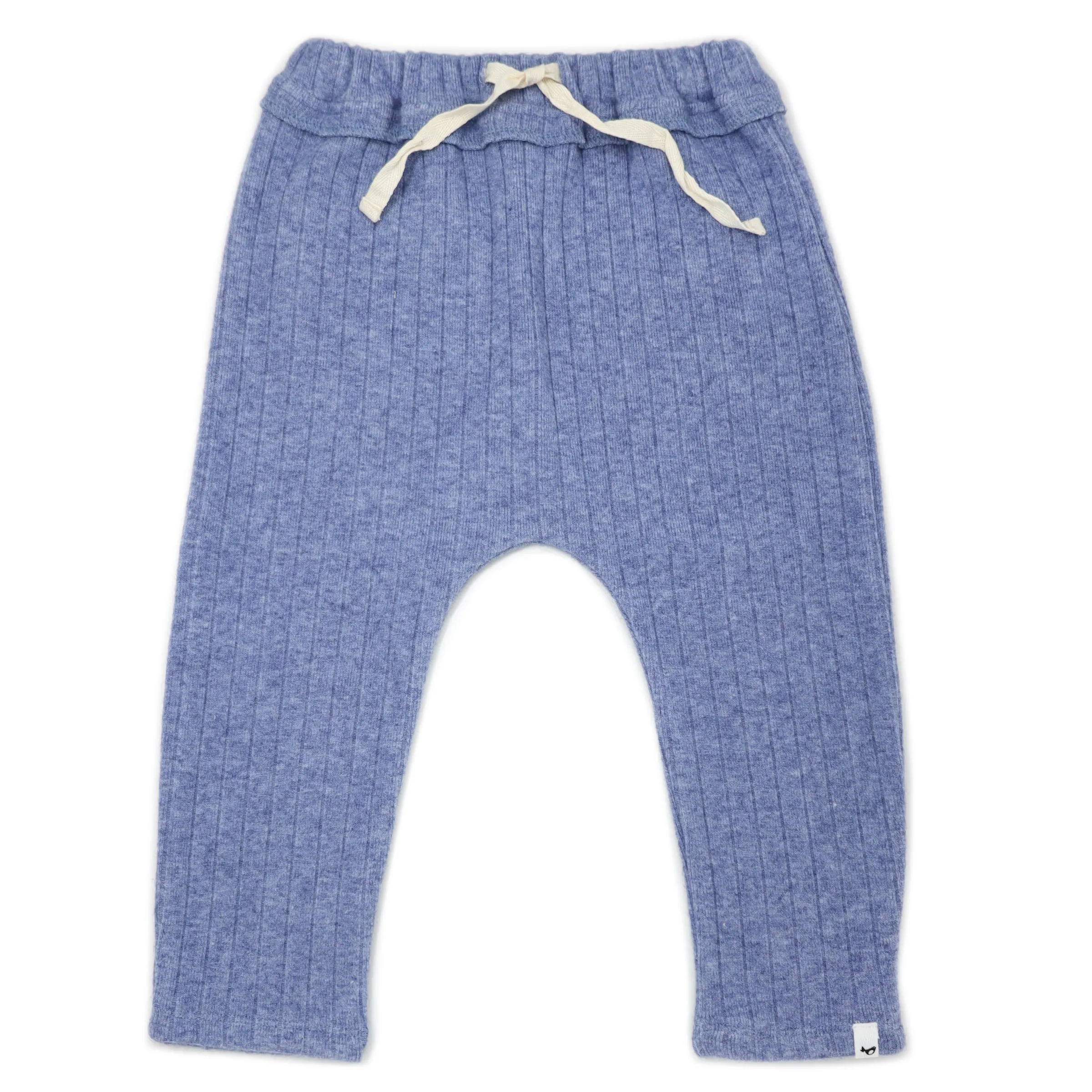 oh baby! Wide Rib Sweater Knit Brooklyn Jogger Pants - Blue Heather