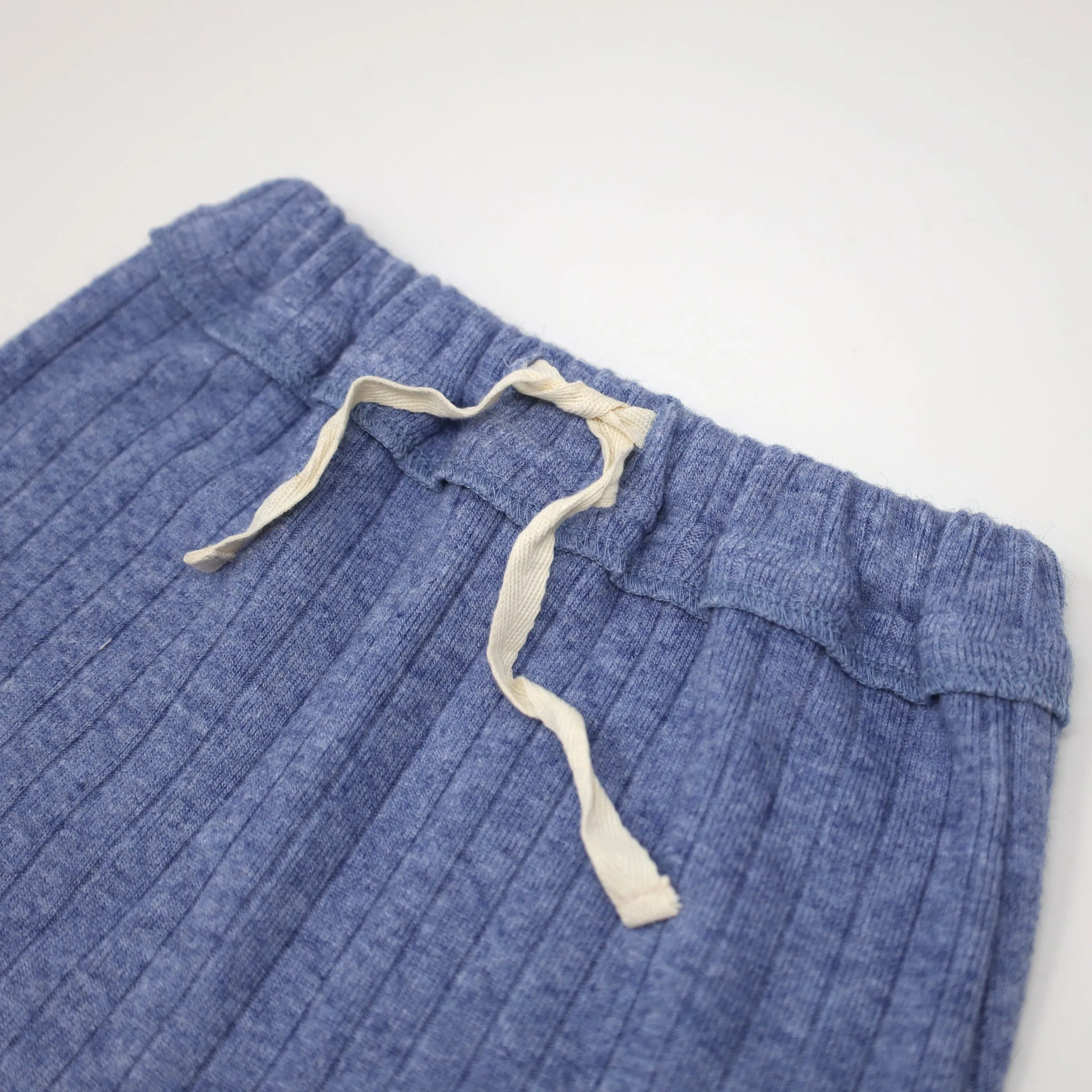 oh baby! Wide Rib Sweater Knit Brooklyn Jogger Pants - Blue Heather