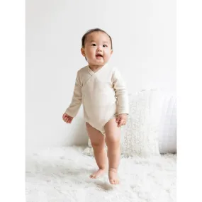 Organic Wrap Style Long Sleeve Onesie - Solid Natural