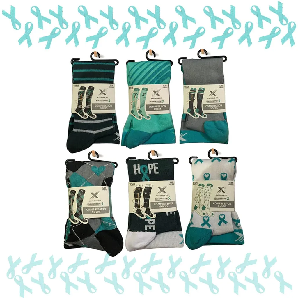 Ovarian Cancer Awareness Socks (6-Pairs)