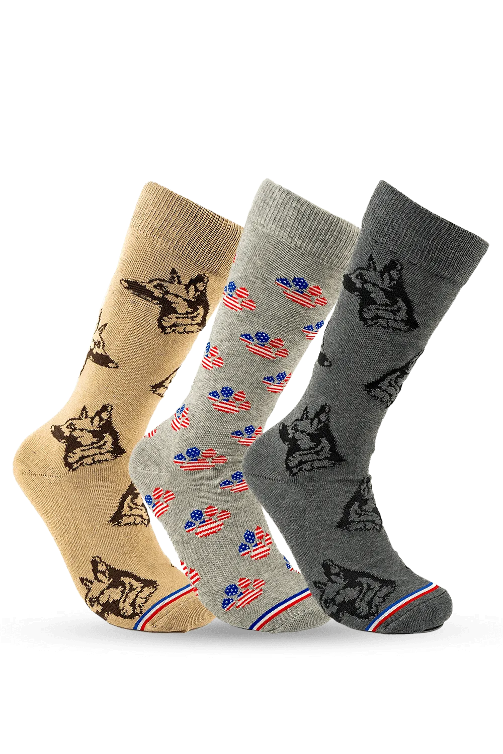 Patriotic Paws 3-Pack Bundle Crew Socks