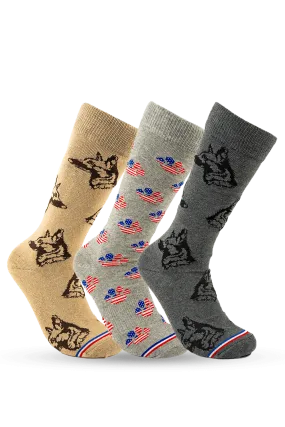 Patriotic Paws 3-Pack Bundle Crew Socks