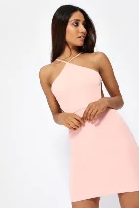 Pink Bodycon Strappy Back Mini Dress