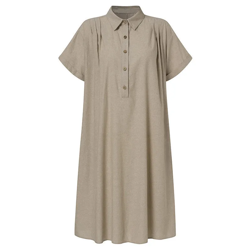 Plain shirt dress with pockets - perfect for summer