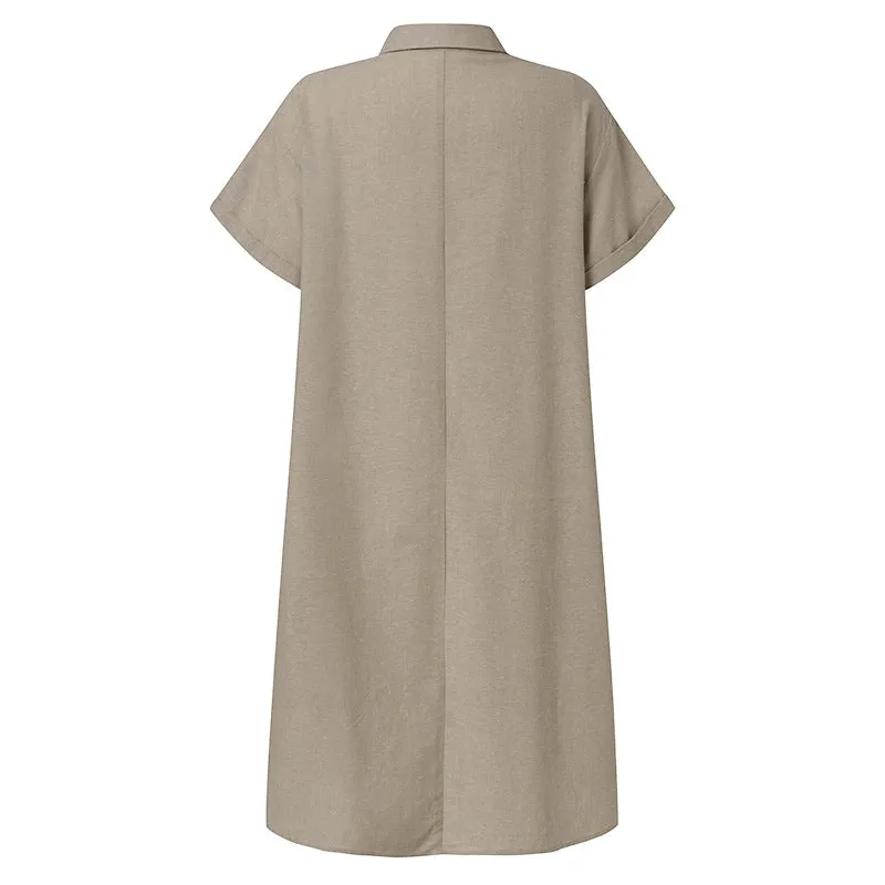 Plain shirt dress with pockets - perfect for summer