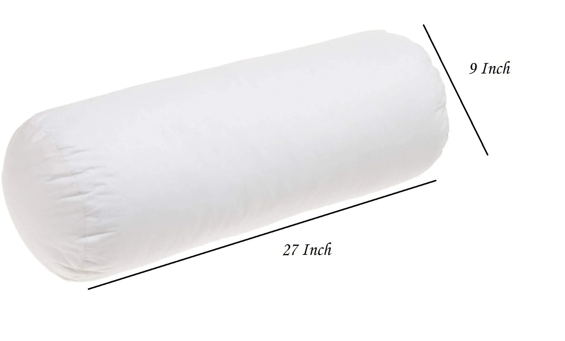 PumPum Polyester Fiber Hill Hard Bed Bolster Pillows for Sleeping (White, 27 x 9 Inches)