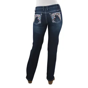 Pure Western Women's Anjelica Straight Leg Jean 32" Leg Indigo