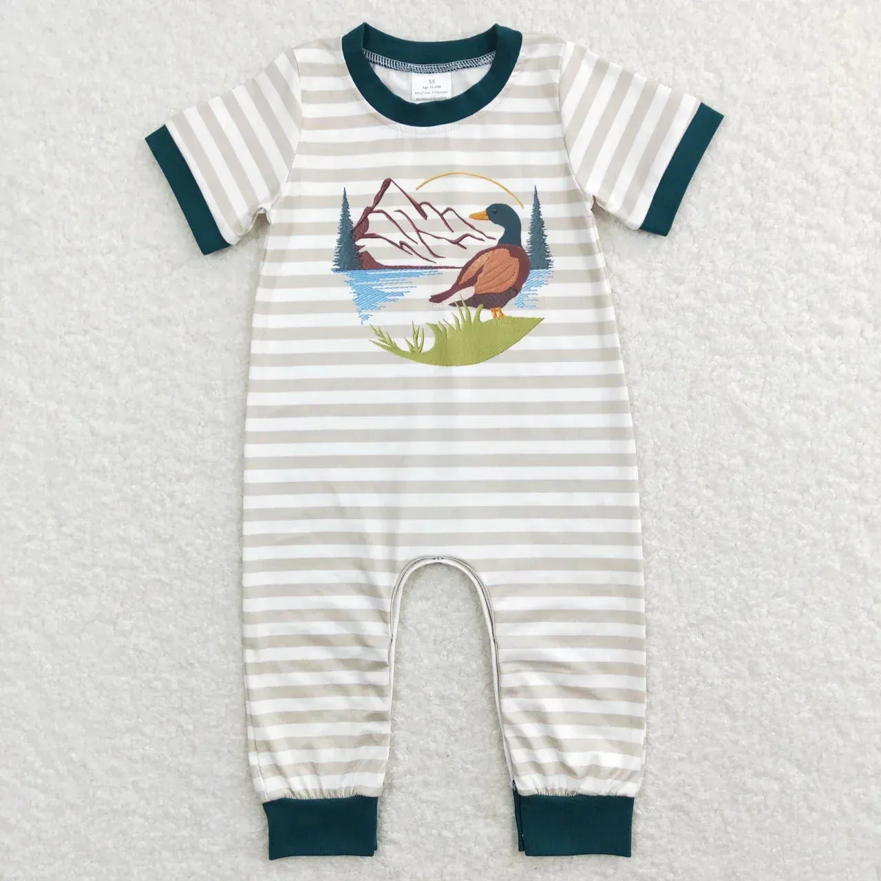 "My Little Ducky" Striped Summer Baby's Romper