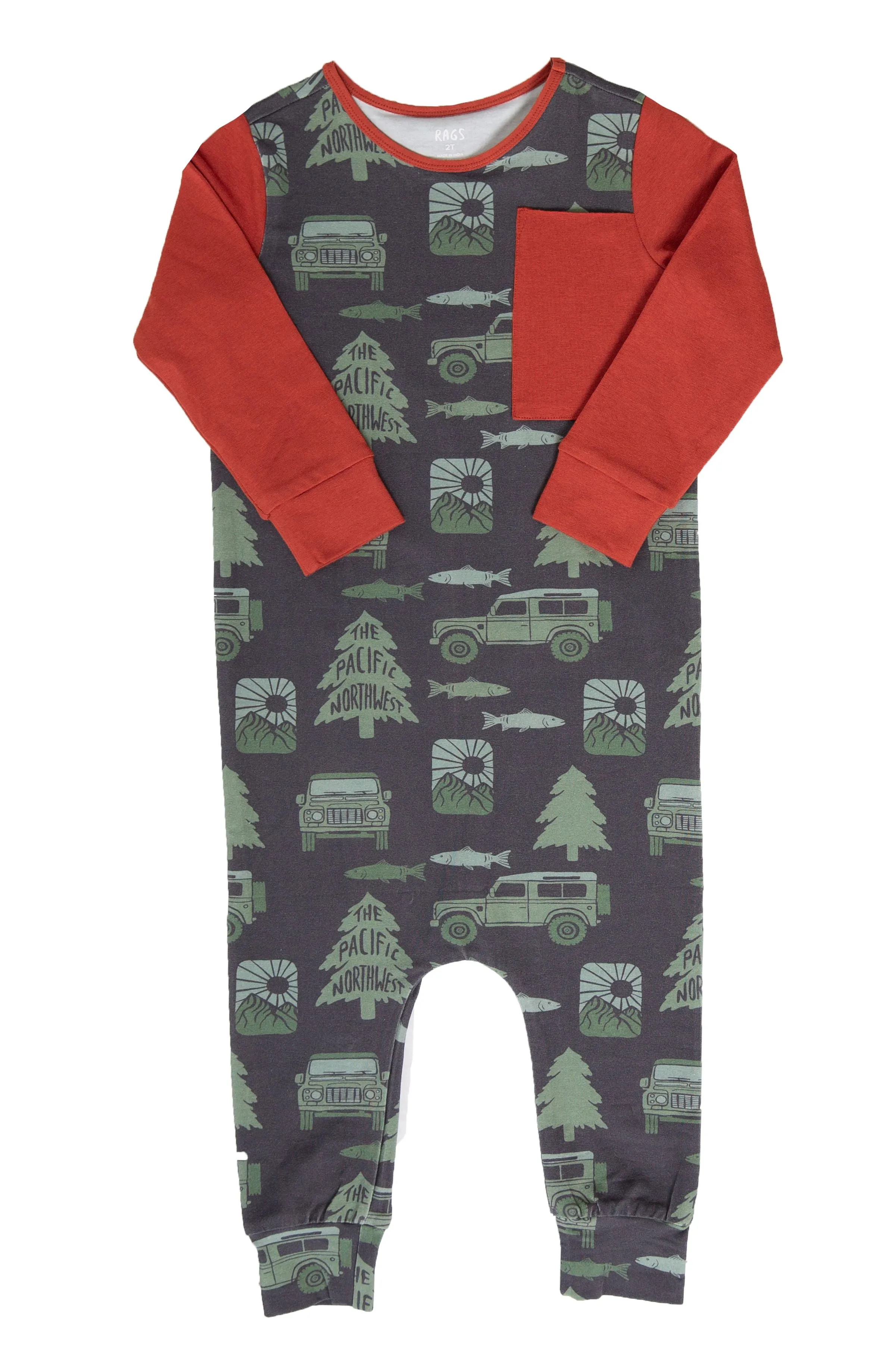 Rags Pocket Romper - Pacific Northwest