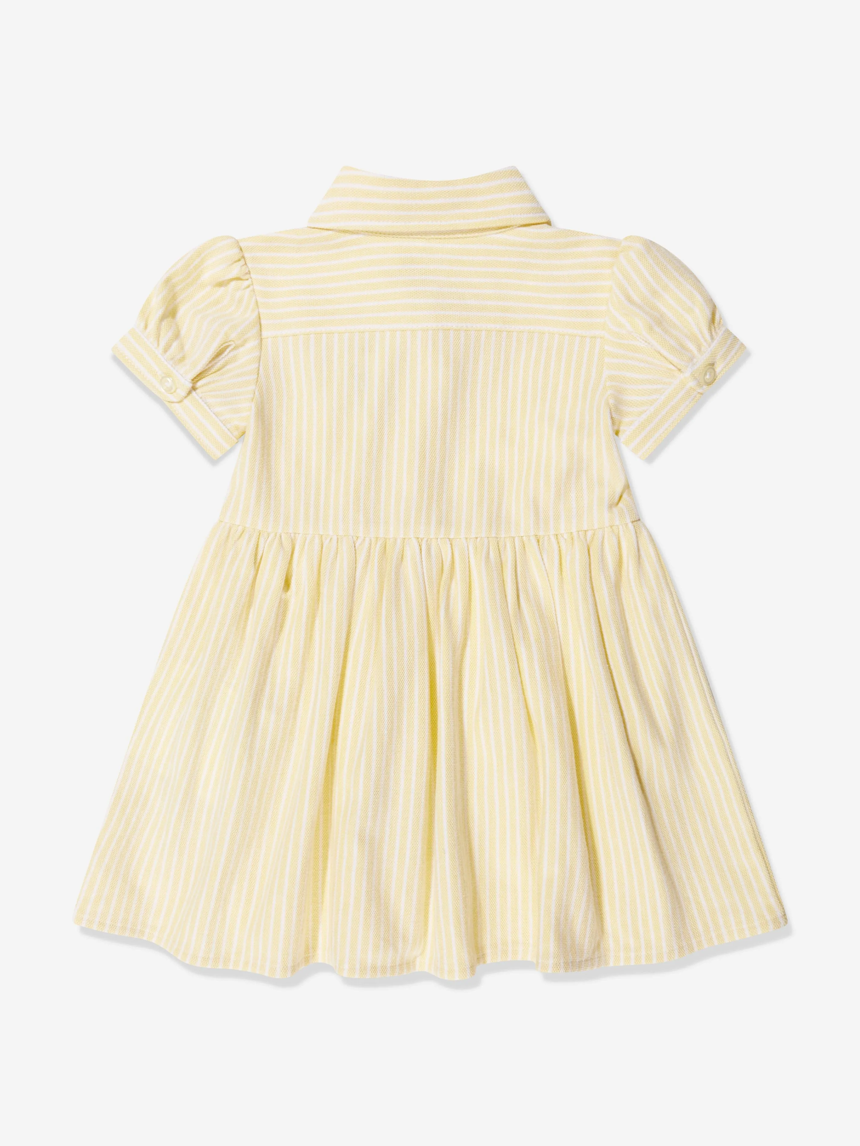 Ralph Lauren Baby Girls Striped Oxford Shirt Dress in Yellow