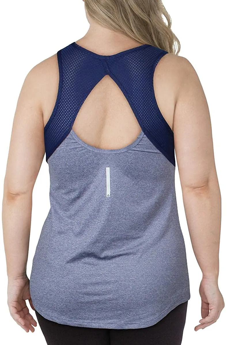 REEBOK Women's Tempo Fitness Tank Top in Blue Heather