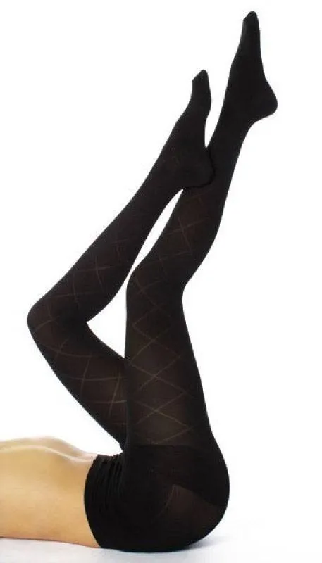 Rejuvahealth Opaque Black Diamond 20-30mmHg Compression Pantyhose