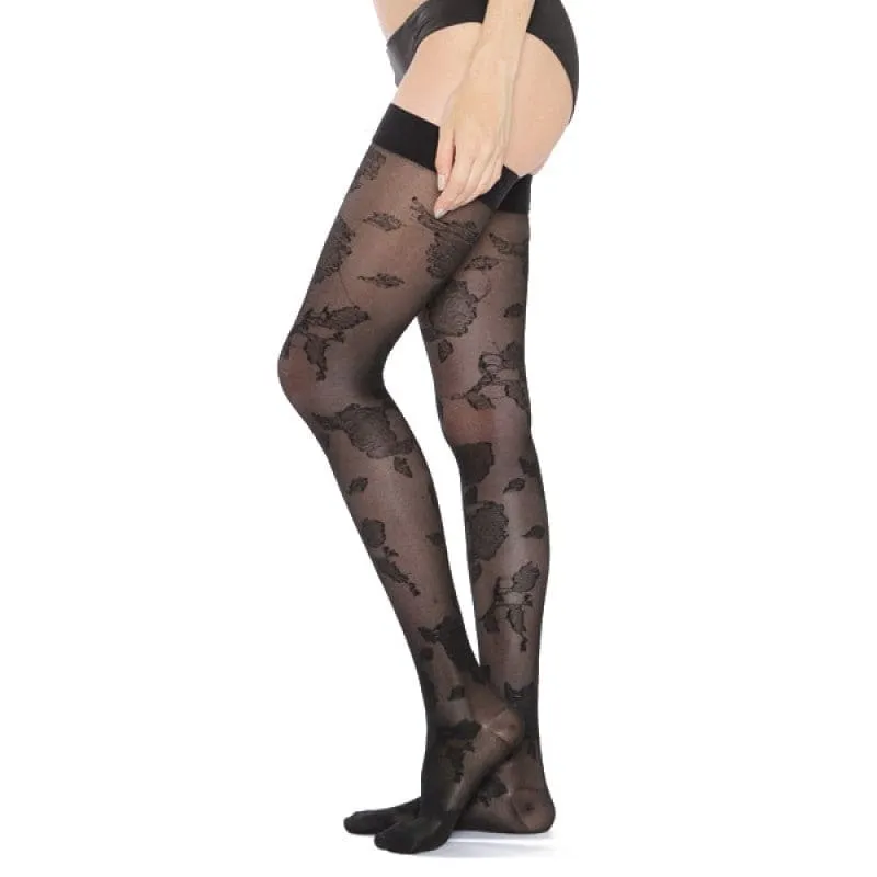 Rejuvahealth Sheer Floral 20-30mmHg Compression Thigh High