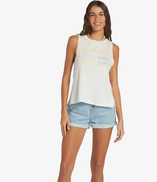 ROXY Kinda Salty High-Low Hem Muscle Tank