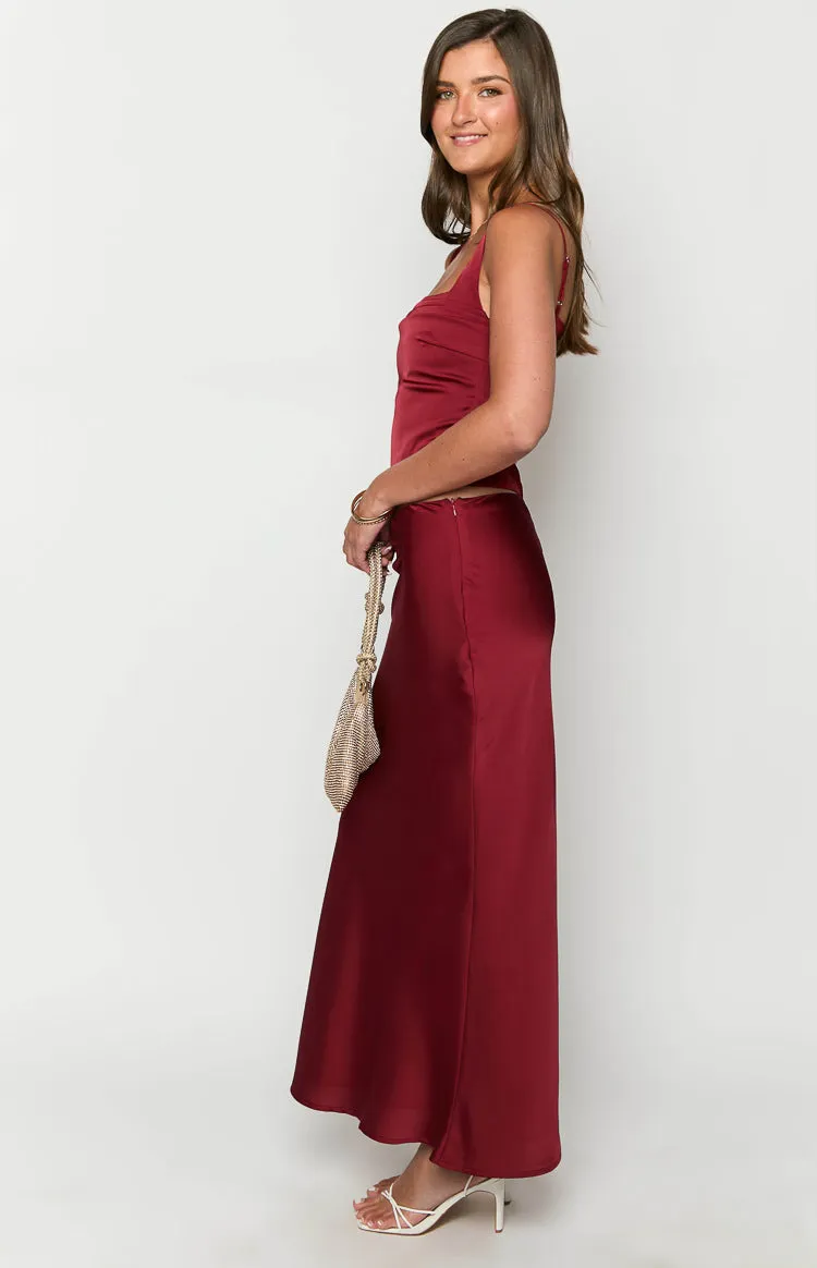 Ryland Burgundy Maxi Skirt