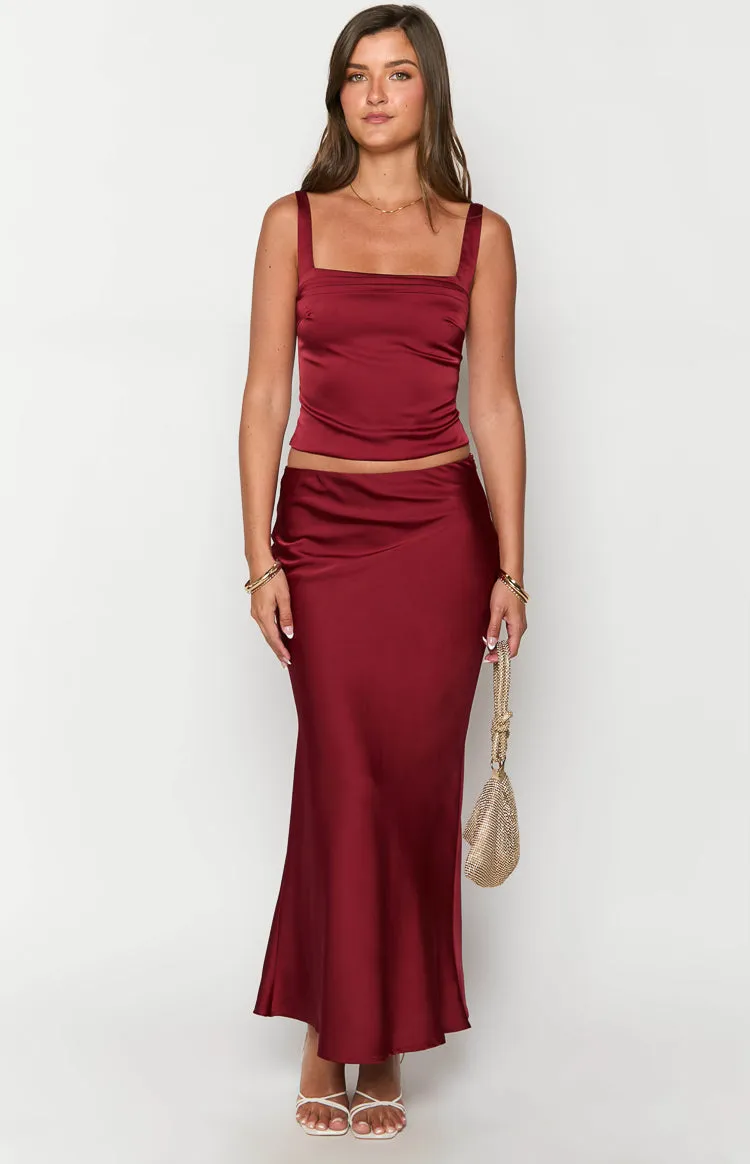 Ryland Burgundy Maxi Skirt