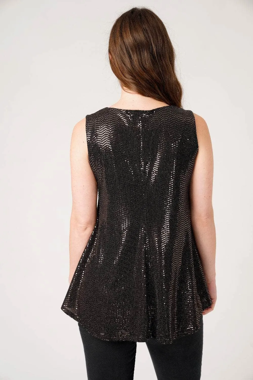 Saloos Sleeveless Double Layer Sequin Top