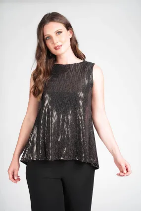 Saloos Sleeveless Double Layer Sequin Top