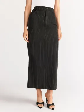 Sans Souci High Rise Pinstripe Maxi Column Skirt - Brands We Love