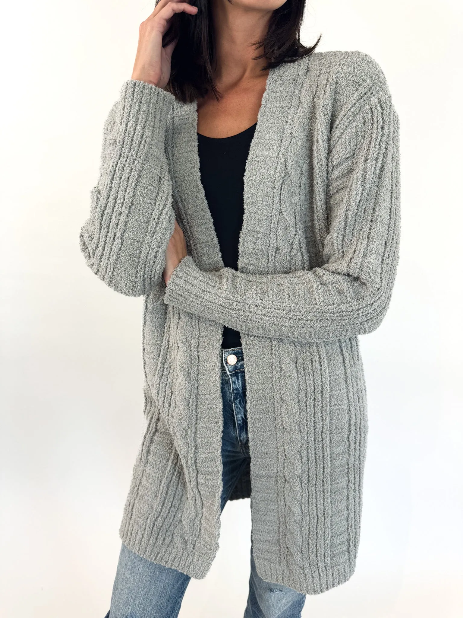 Sarah Solid Twist Knit Cardigan