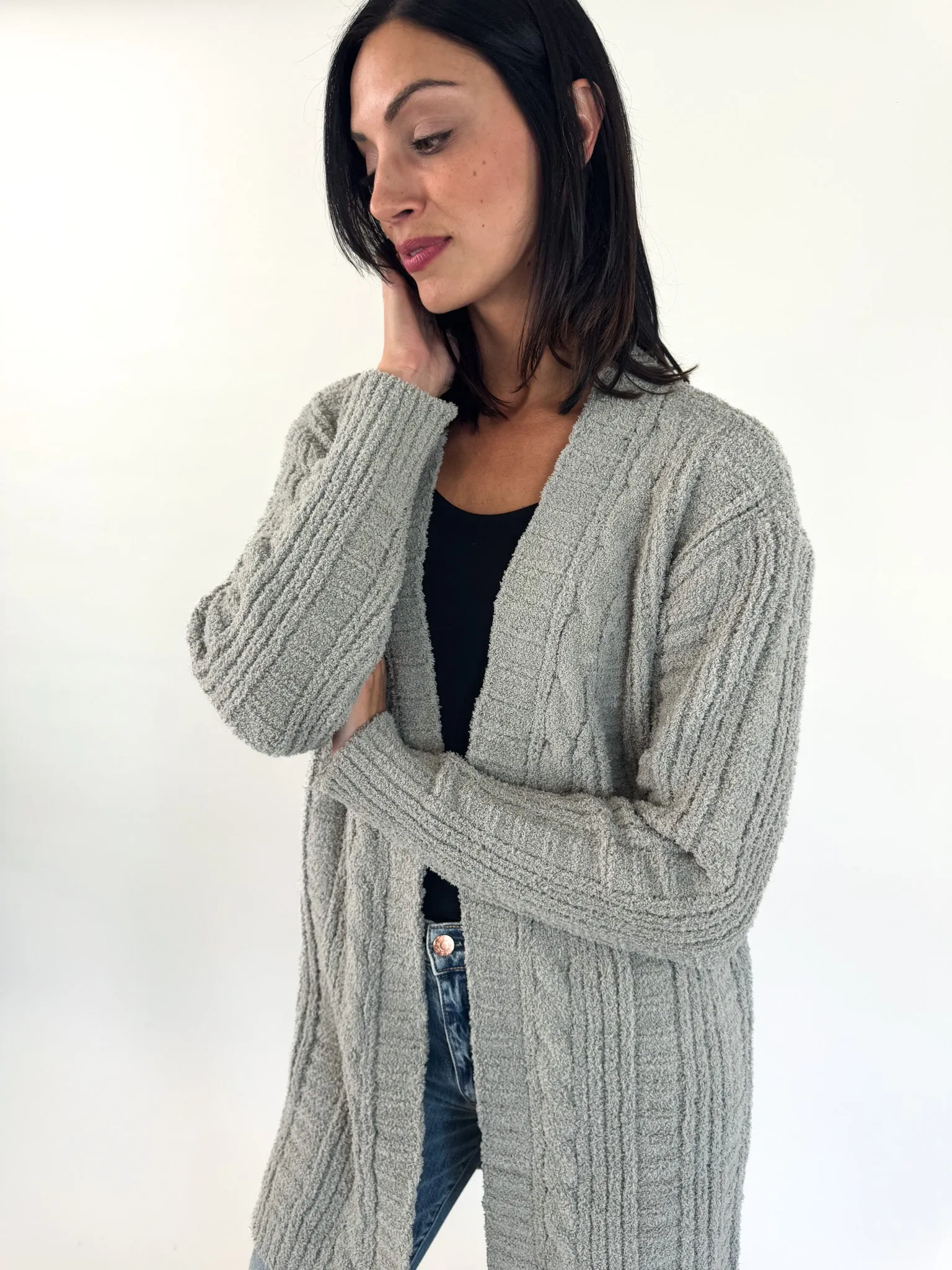 Sarah Solid Twist Knit Cardigan