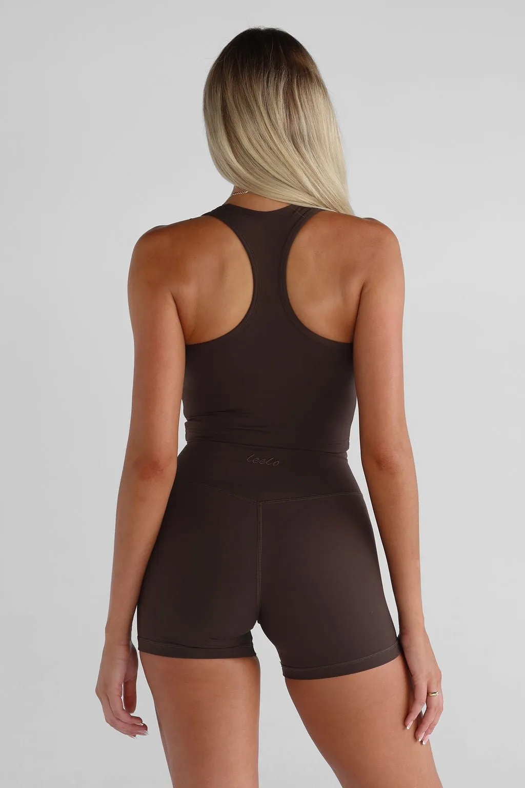 Signature Racer Back Crop - Mocha