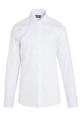 Slim Fit Long Sleeve Patterned Cotton Dress Shirt, White D. 2