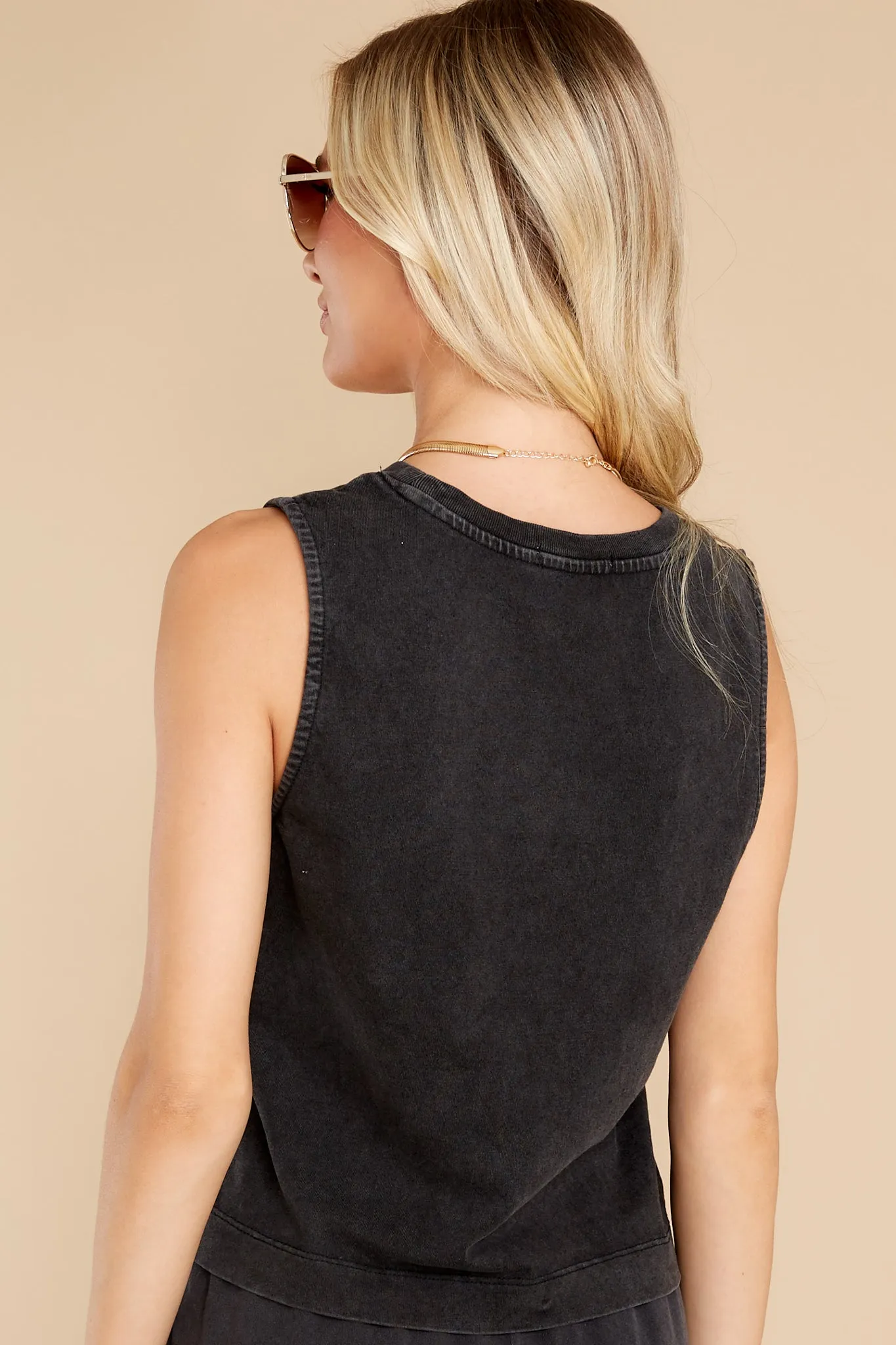 Sloan Black Cotton Jersey Tank