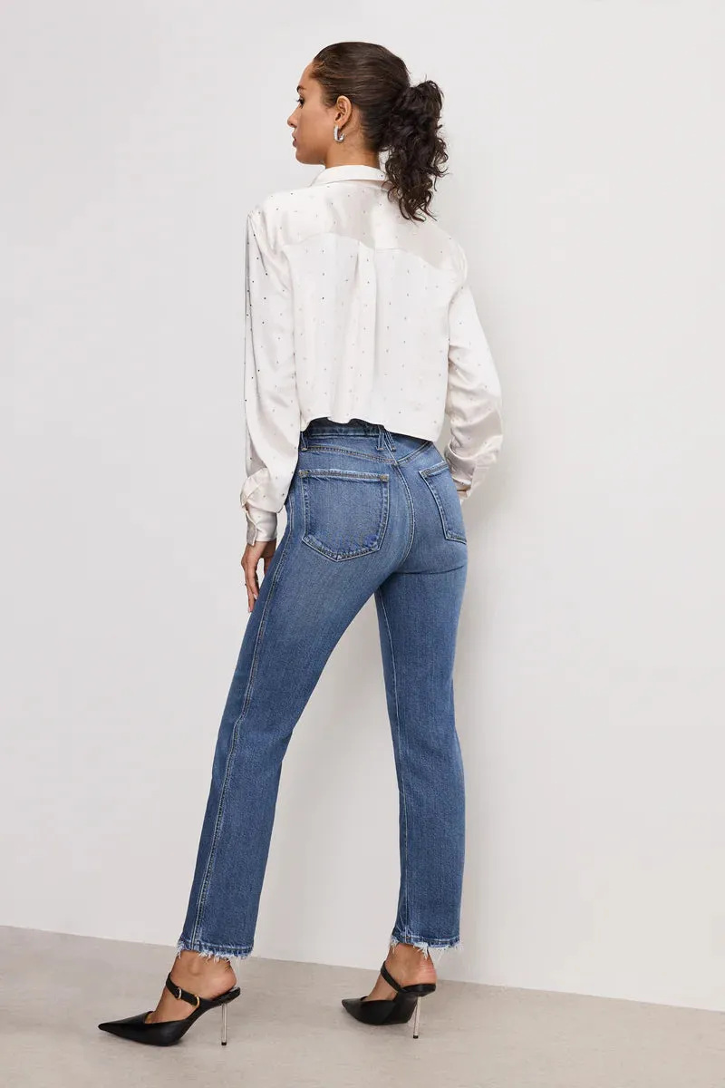 Soft-Tech Good Curve Straight Jeans in Indigo737 Wash