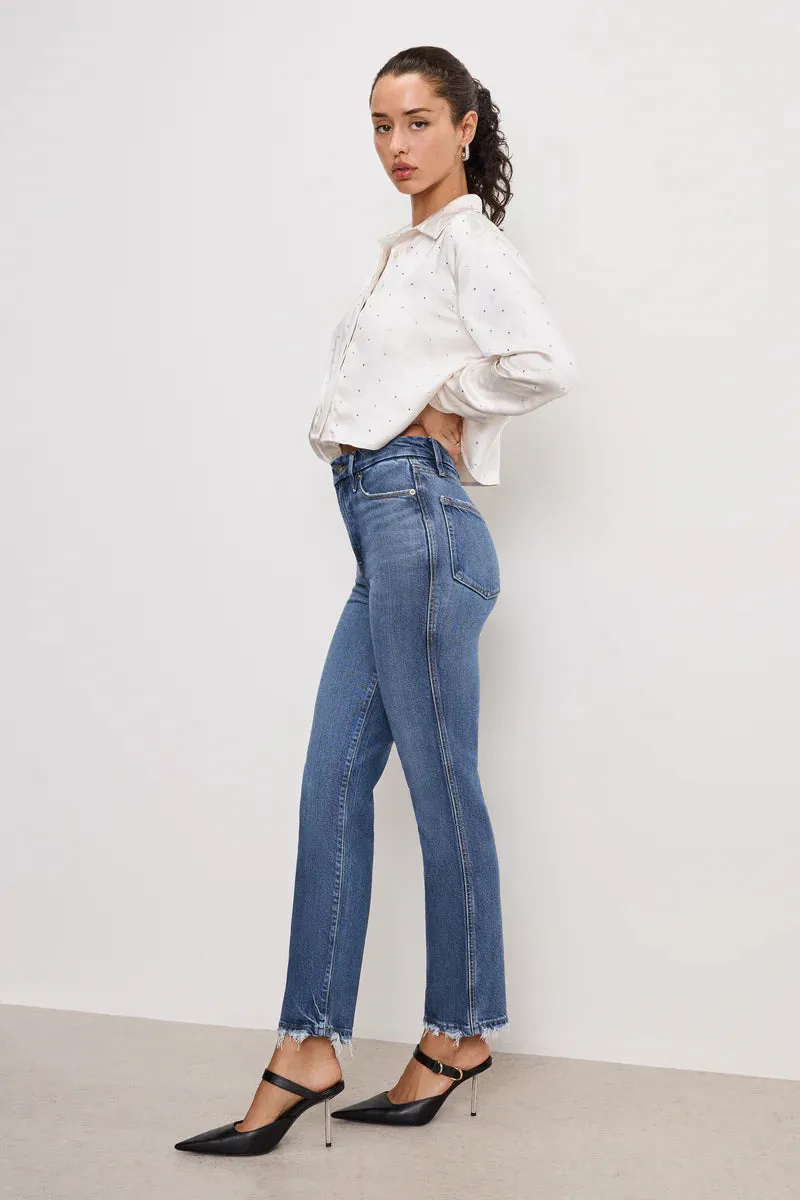 Soft-Tech Good Curve Straight Jeans in Indigo737 Wash