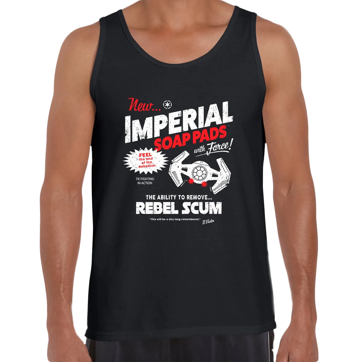 Star Wars Funny Tank Top Imperial Tie Fighter Vader Mens Geeks Shirt